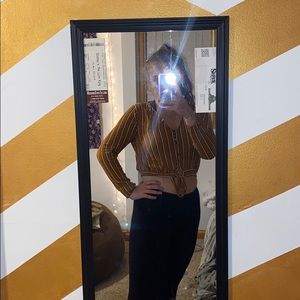 striped long sleeve crop top